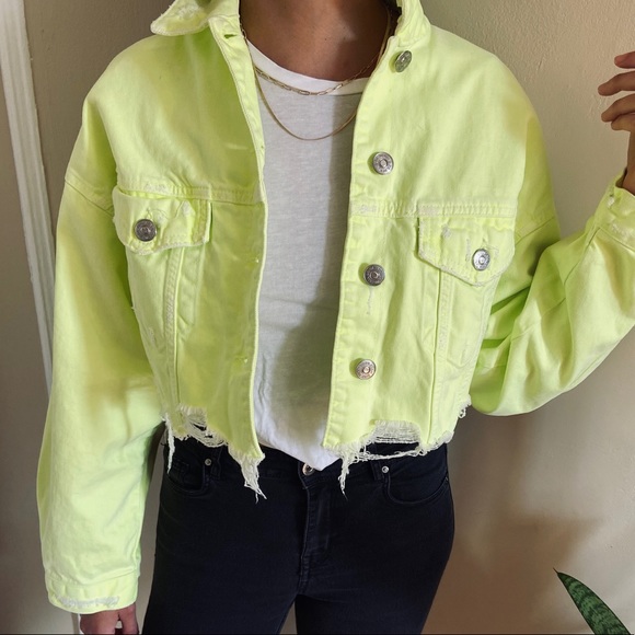 zara neon denim jacket